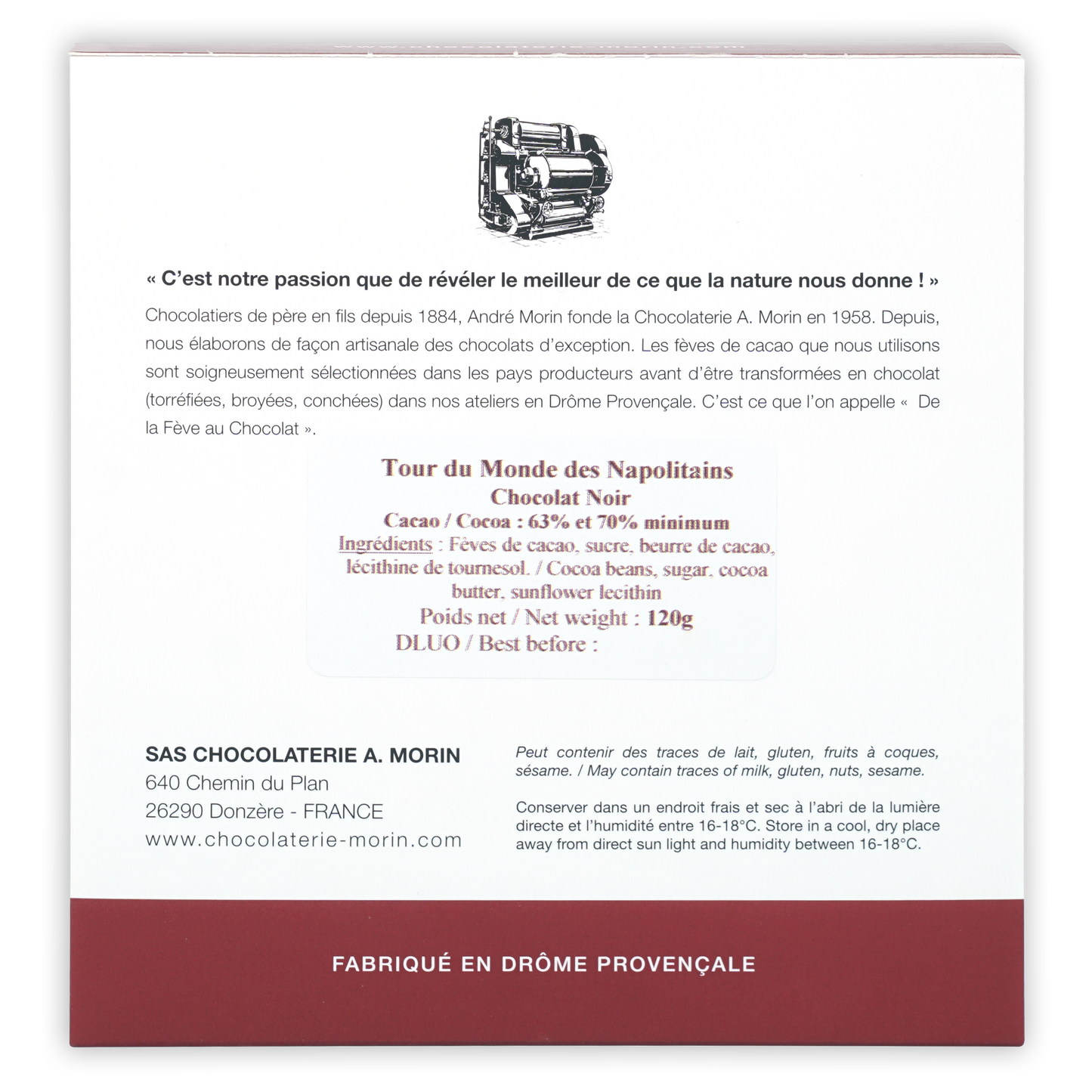 A. Morin Dark Chocolate Tasting Box (27 pieces)