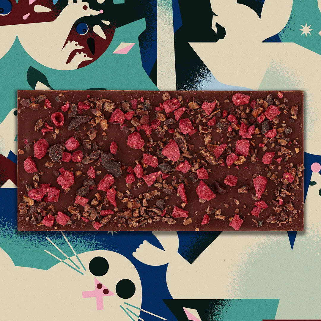 Omnom Dark Nibs & Raspberries 66% (Seasonal)