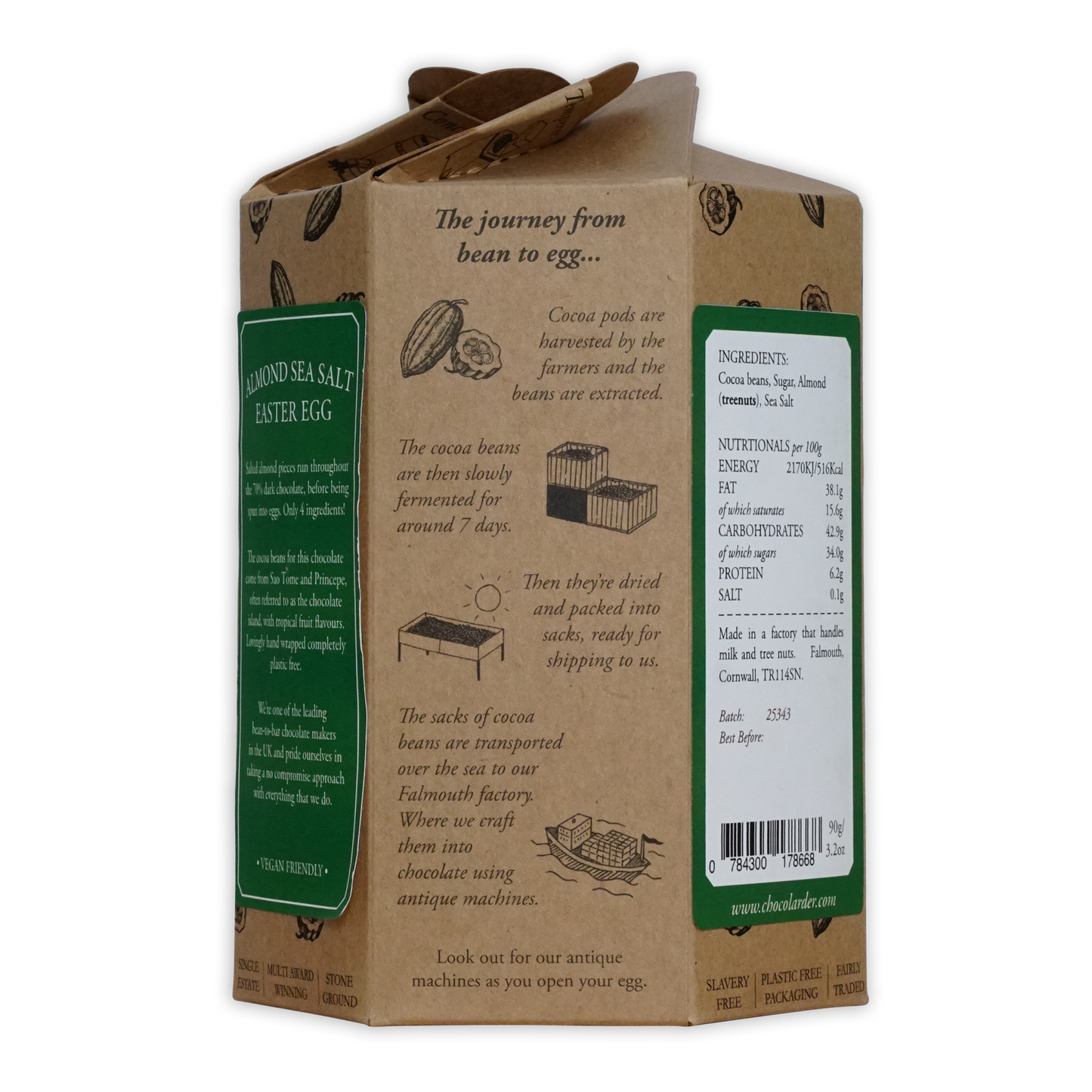 Chocolarder Easter Egg Dark Almond & Sea Salt 70% (Seasonal)