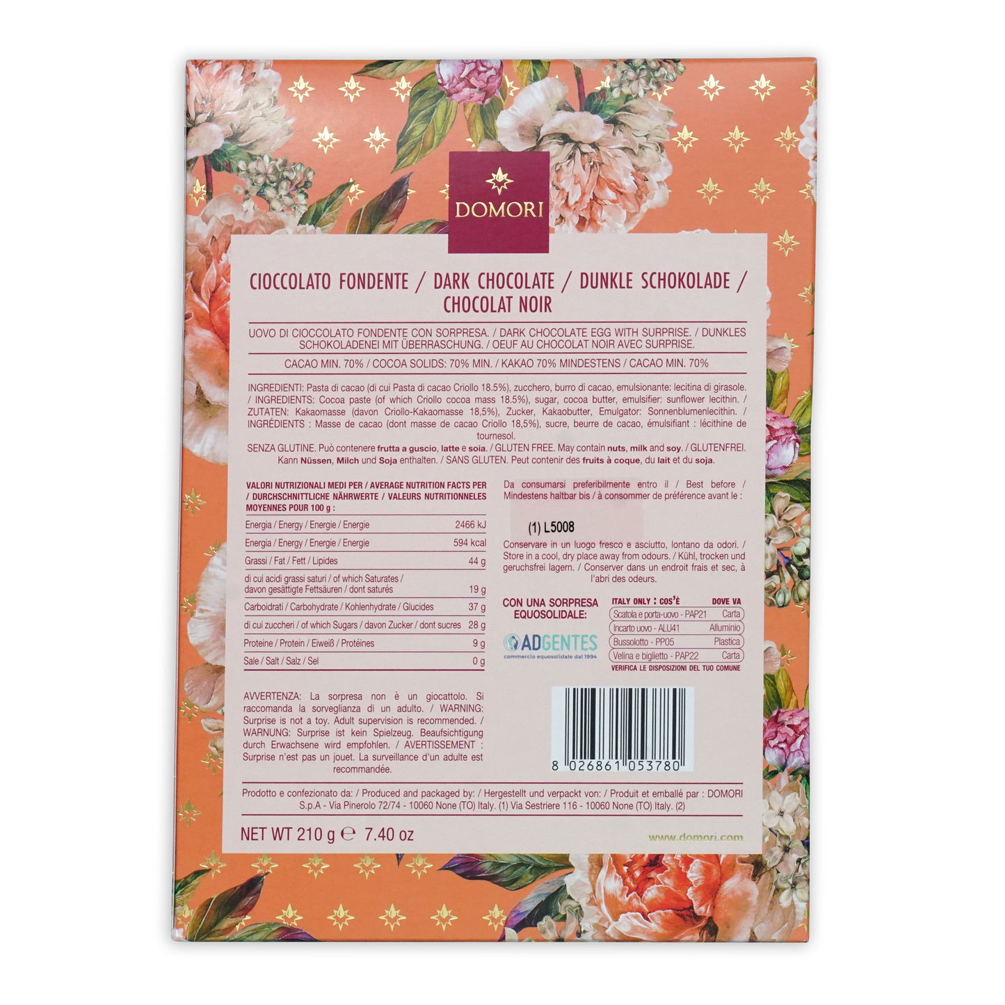 Domori Easter Egg Dark Chocolate (Seasonal)