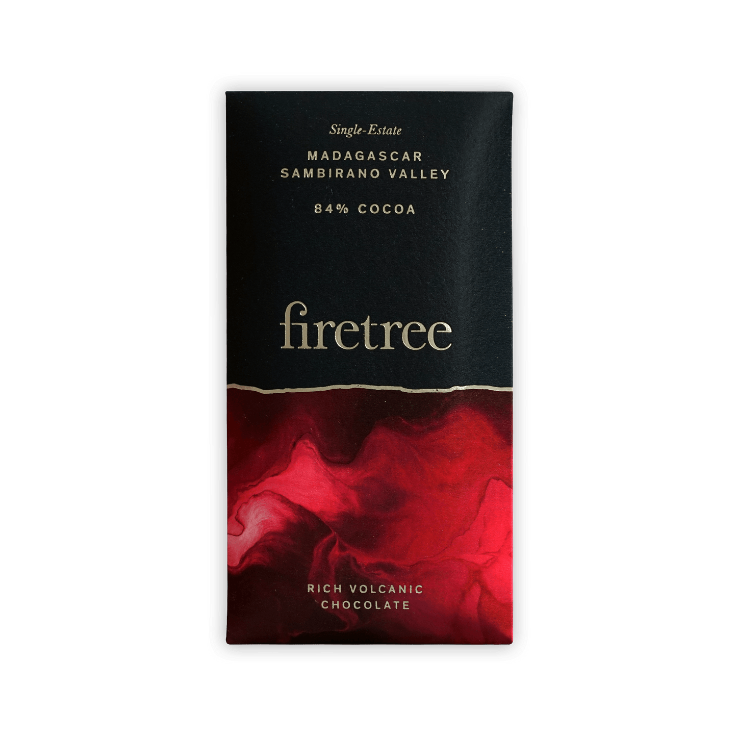 Firetree Mini Sambirano 84% black red wrapper, Madagascar volcanic chocolate
