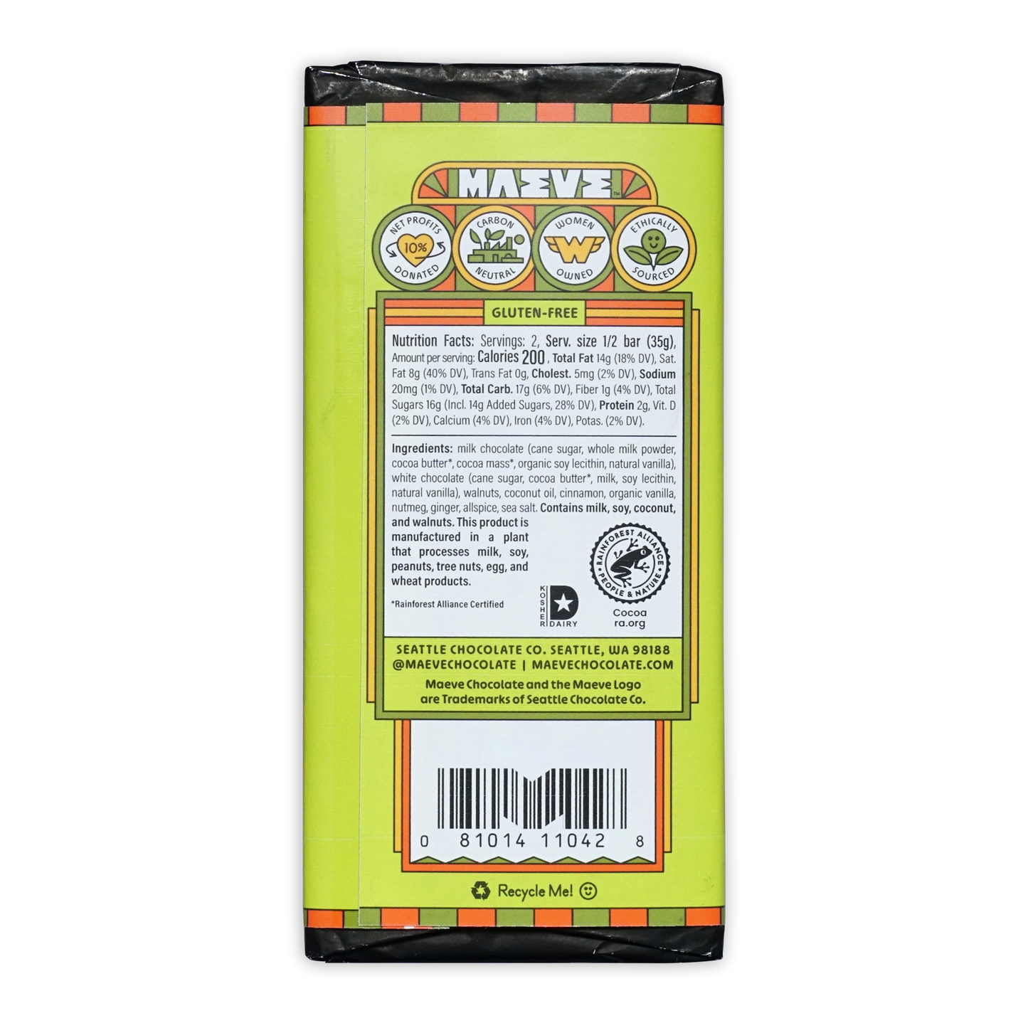 Maeve 14-Carrot Cake Truffle white and milk bar in vibrant lime green wrapper