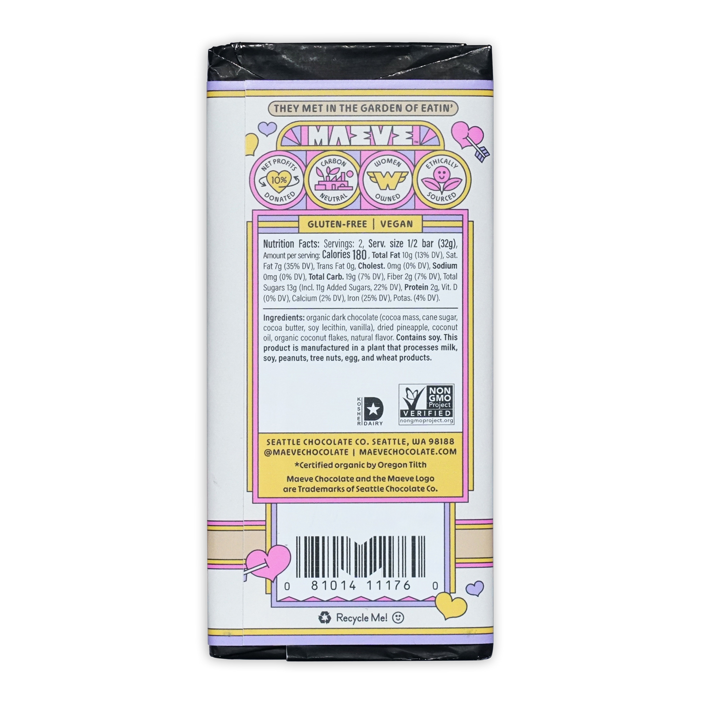 Maeve Forbidden Fruits vegan gluten-free Coconut & Pineapple truffle bar