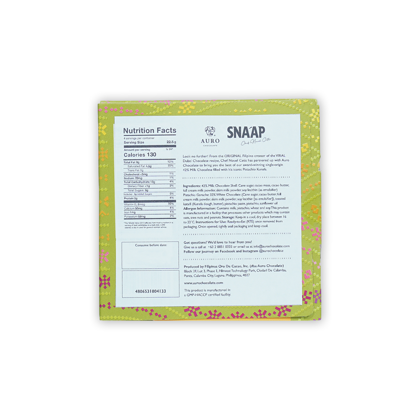 SNA'AP Dubai Milk Chocolate 42% (by Auro)