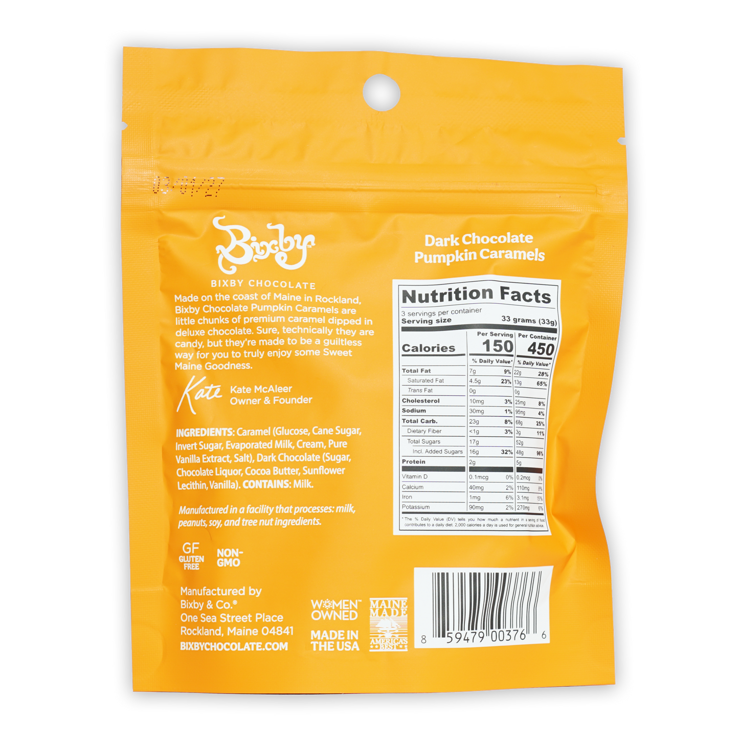 Bixby Dark Chocolate Pumpkin Caramels