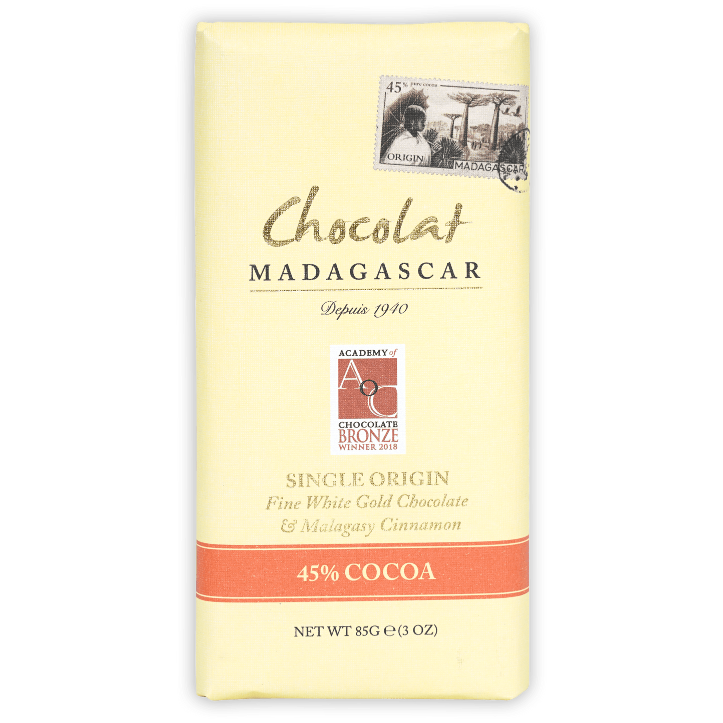 Chocolat Madagascar White Chocolate w/ Cinnamon 45%