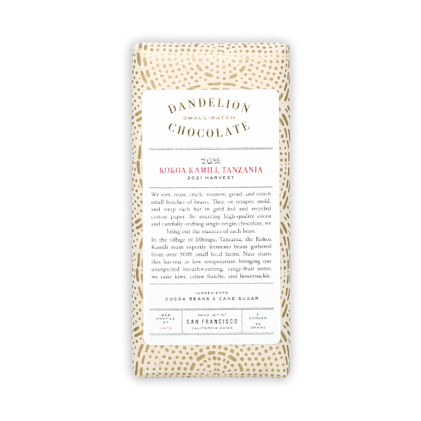 Dandelion Kokoa Kamili Tanzania 70%