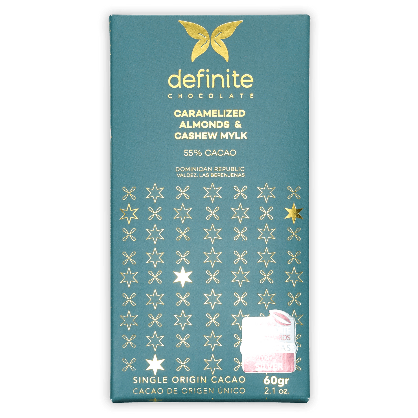 Definite Cashew Milk Chocolate w/ Caramelized Almonds & Spices 55%