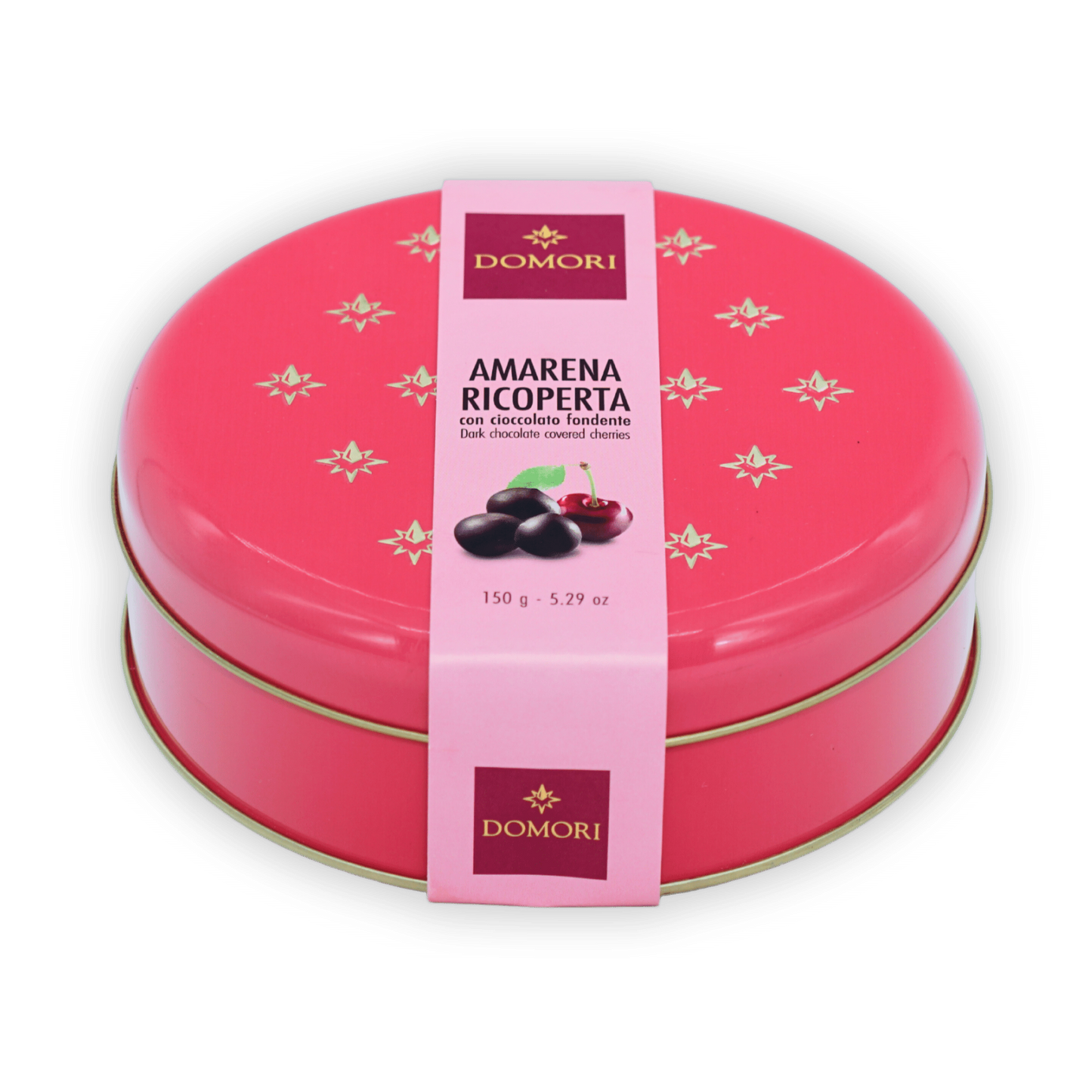 Domori Chocolate Coated Amarena Cherries Tin Gift Box