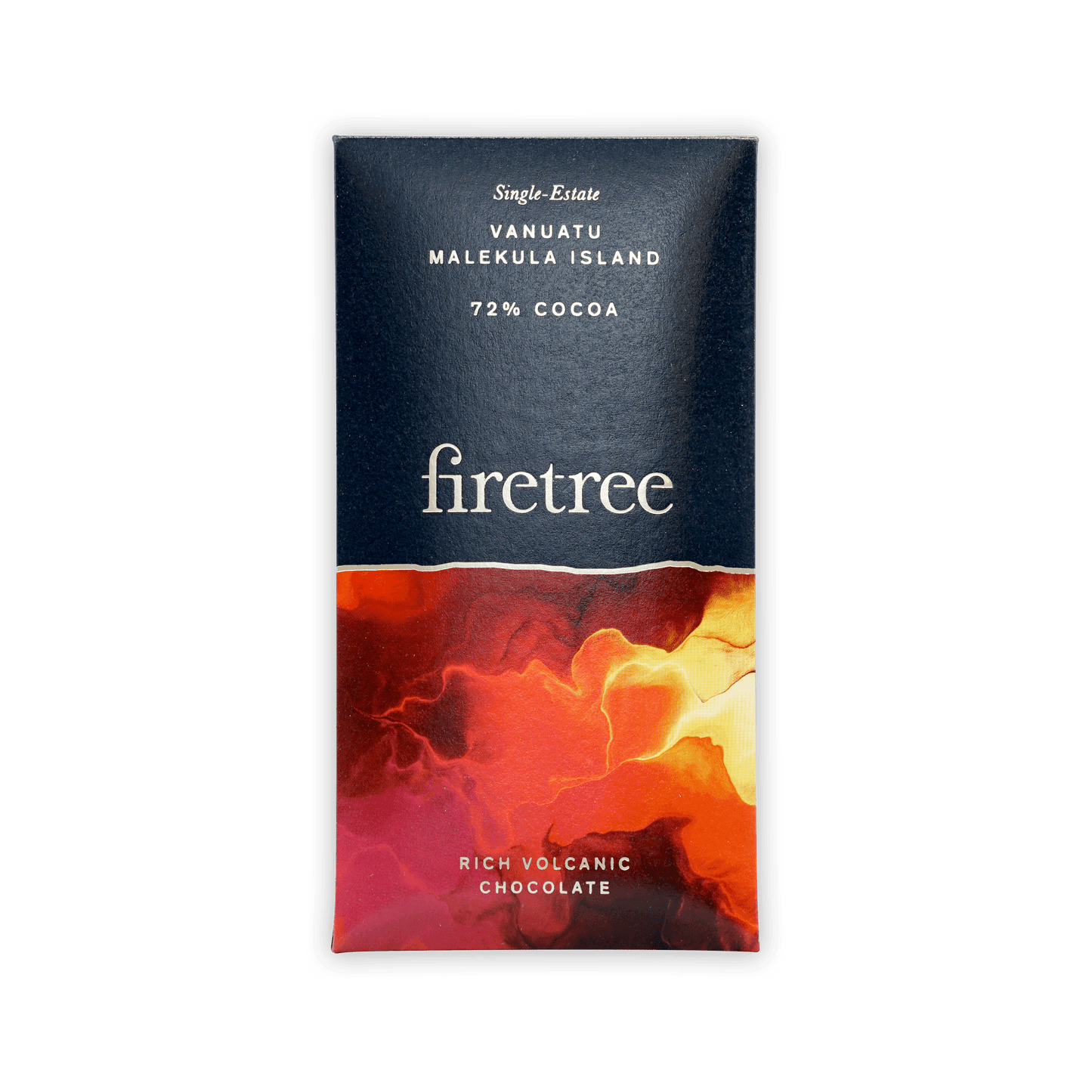 Firetree Mini Melekula Island 72% dark chocolate bar wrapper