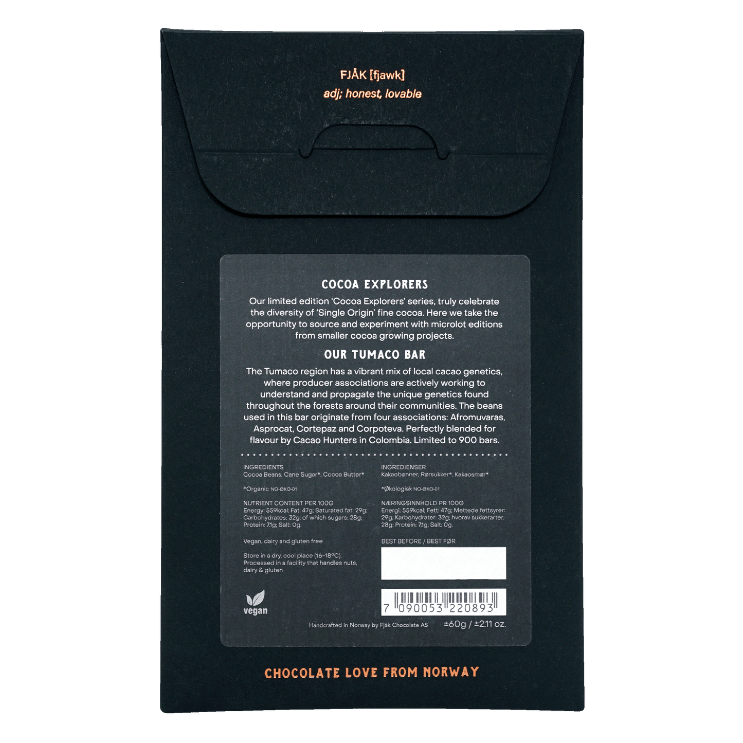 Fjåk Dark Colombia 70% (Limited Microlot Series)