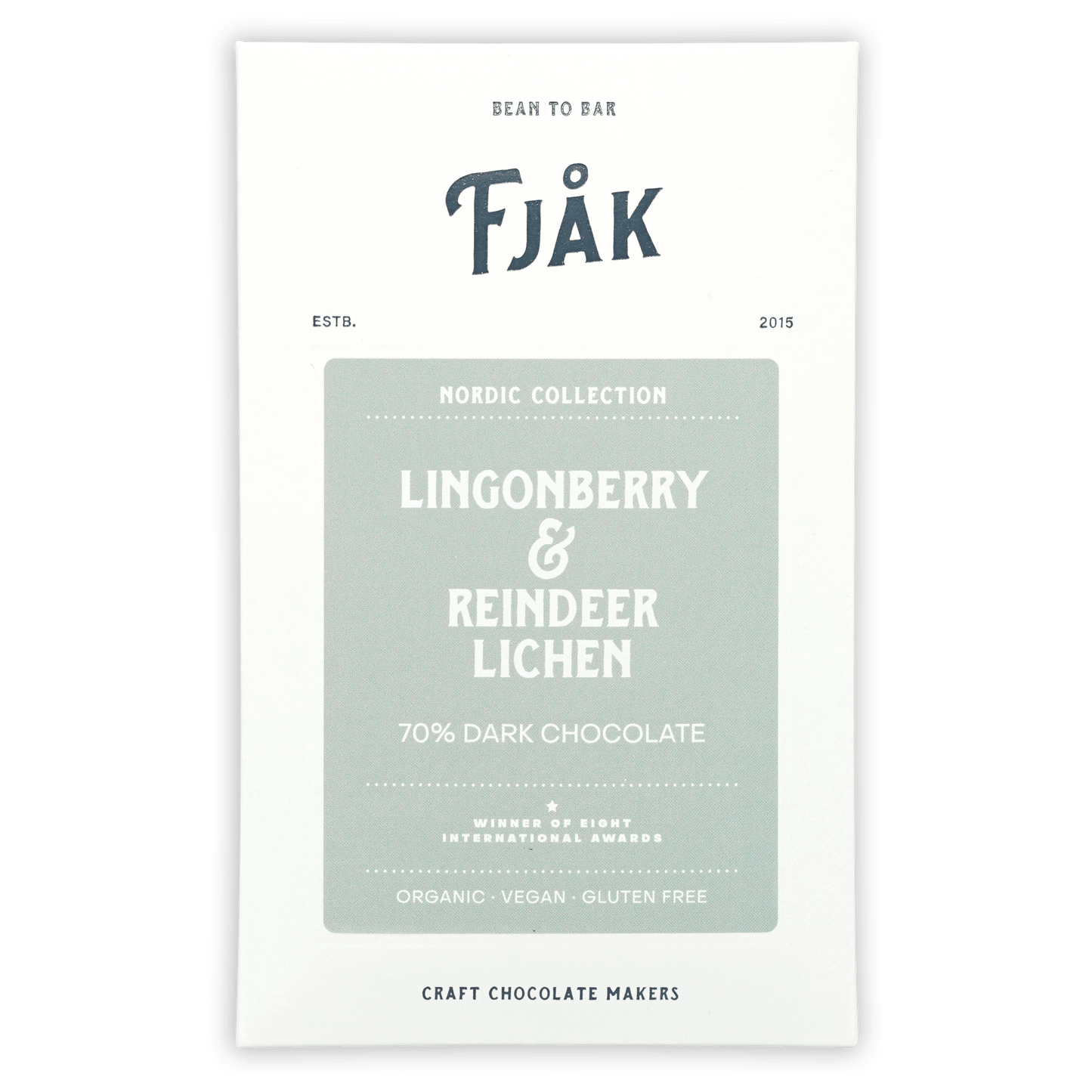 Fjåk Lingonberry & Lichen Dark Chocolate 70% (Seasonal)