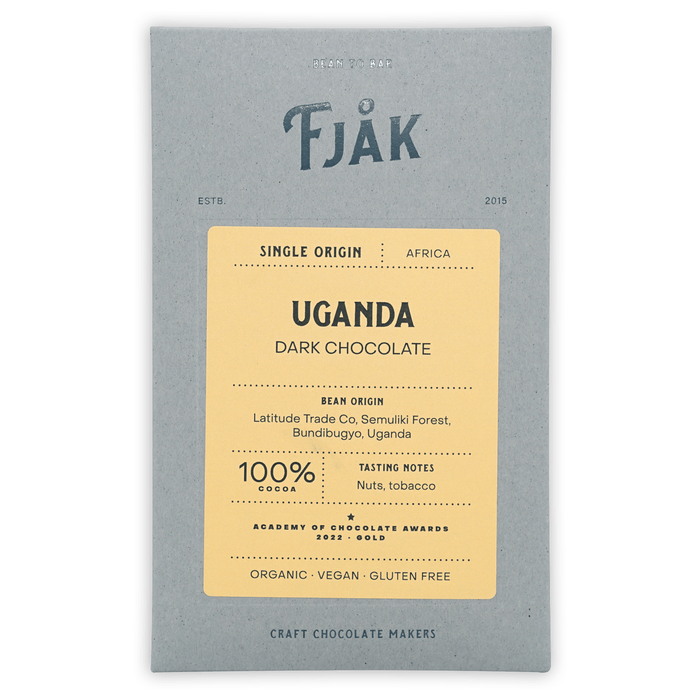 Fjåk Uganda Dark Chocolate 100%