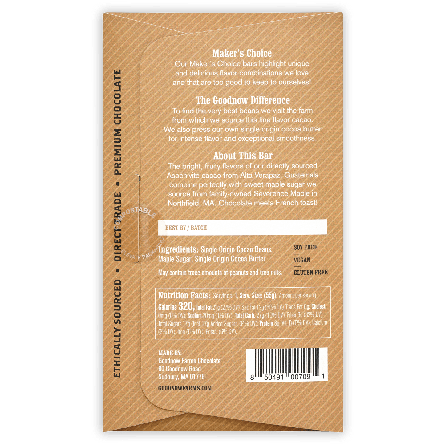 Goodnow Farms Asochivite w/ Maple 70% brown textured paper wrapper