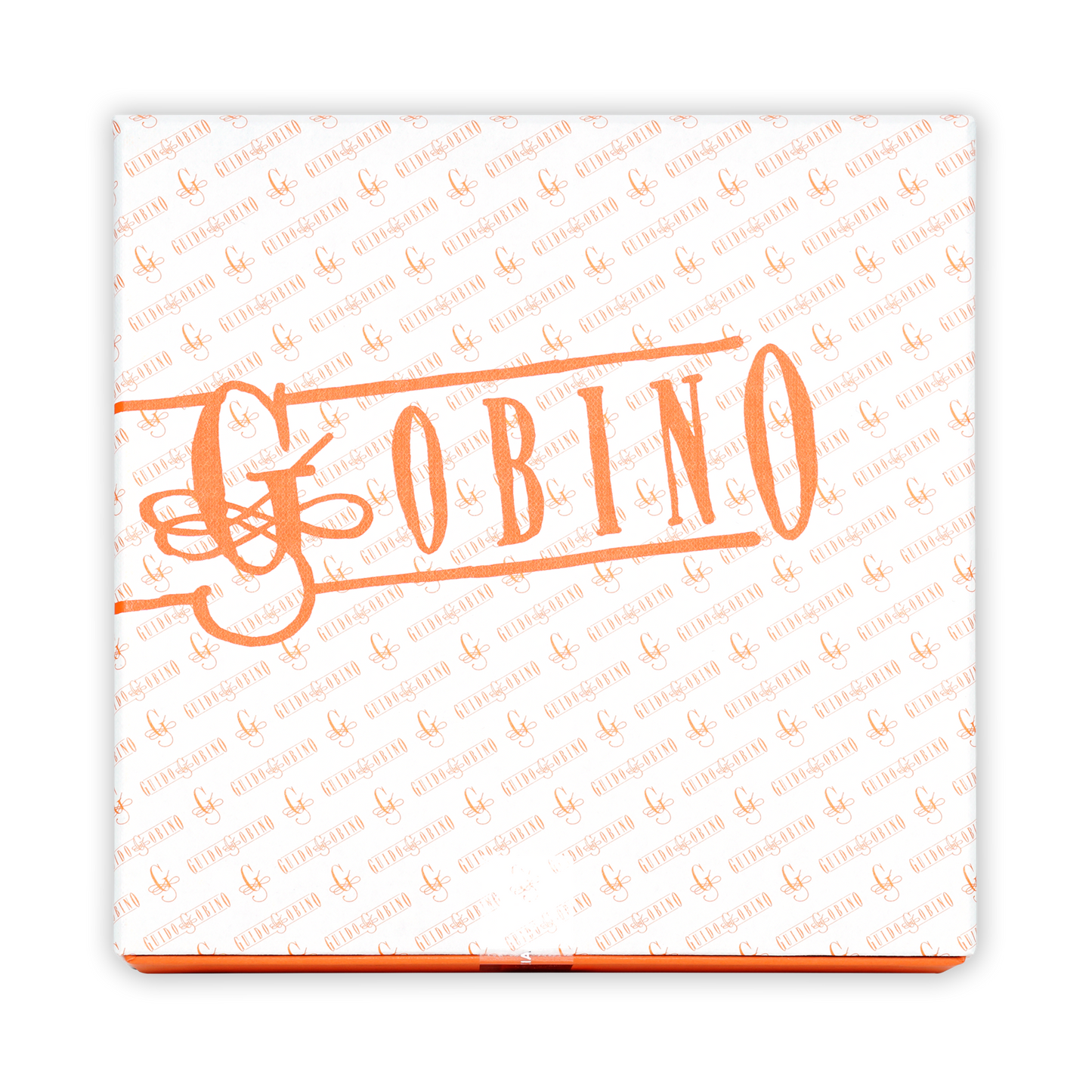 Guido Gobino assorted pralines gift box with white design and orange branding