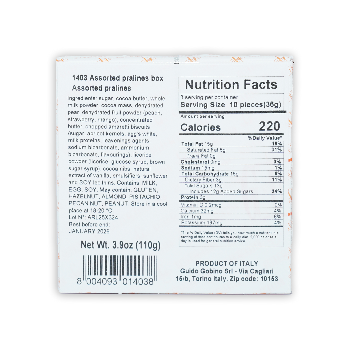 Guido Gobino Fruit & Spice Semisphere Chocolate Gift Box (32 pcs)