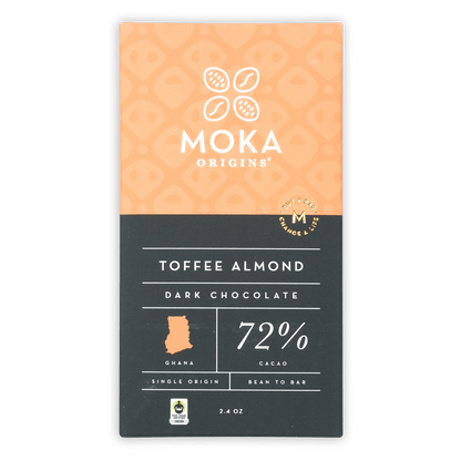 Moka Dark Chocolate w/ Toffee Almonds 72%