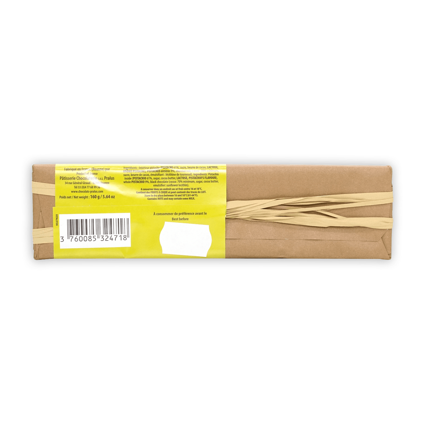 Pralus Infernale Pistache Praline Bar 75%