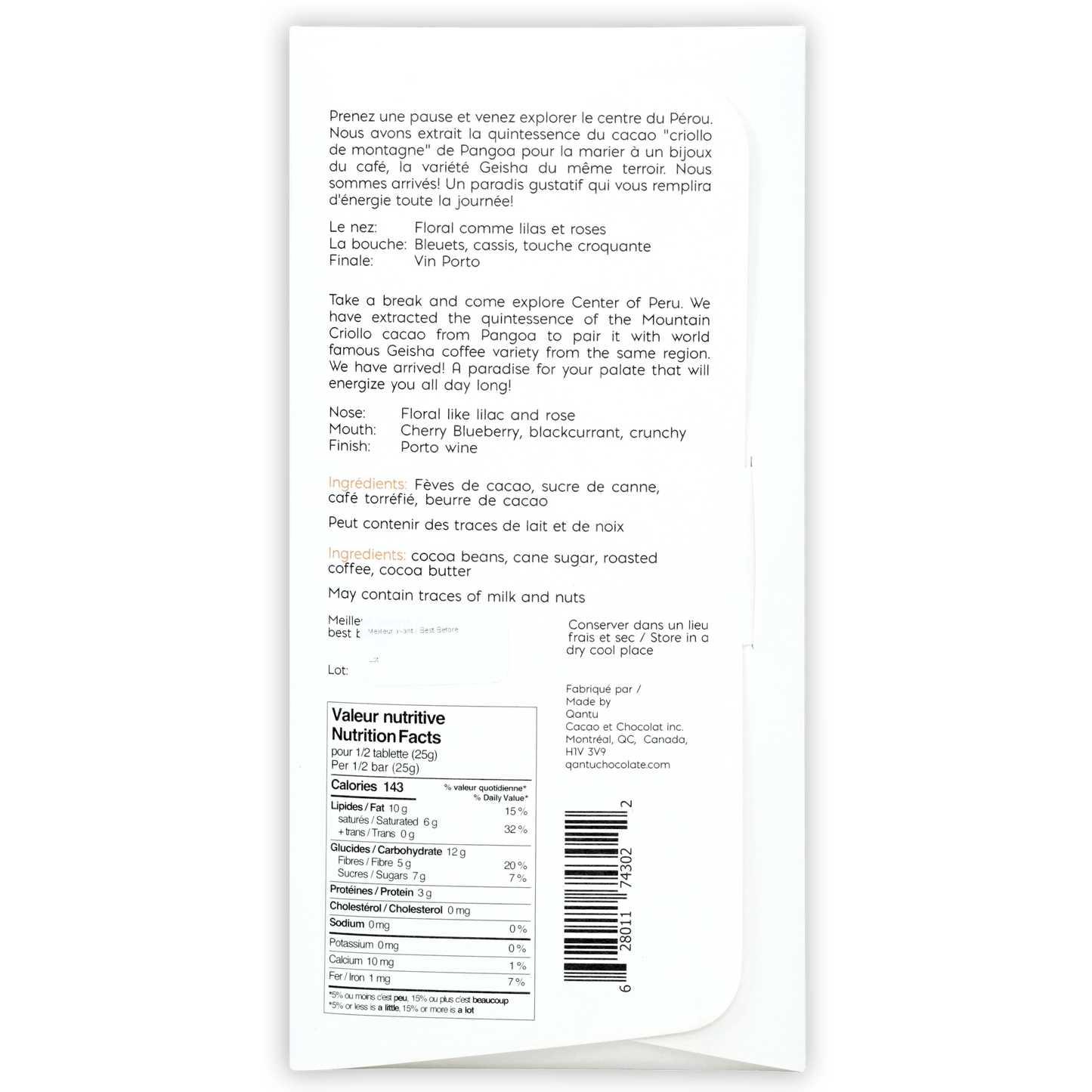 Qantu Chocolate Pause Cafe 70% (Limited Edition)