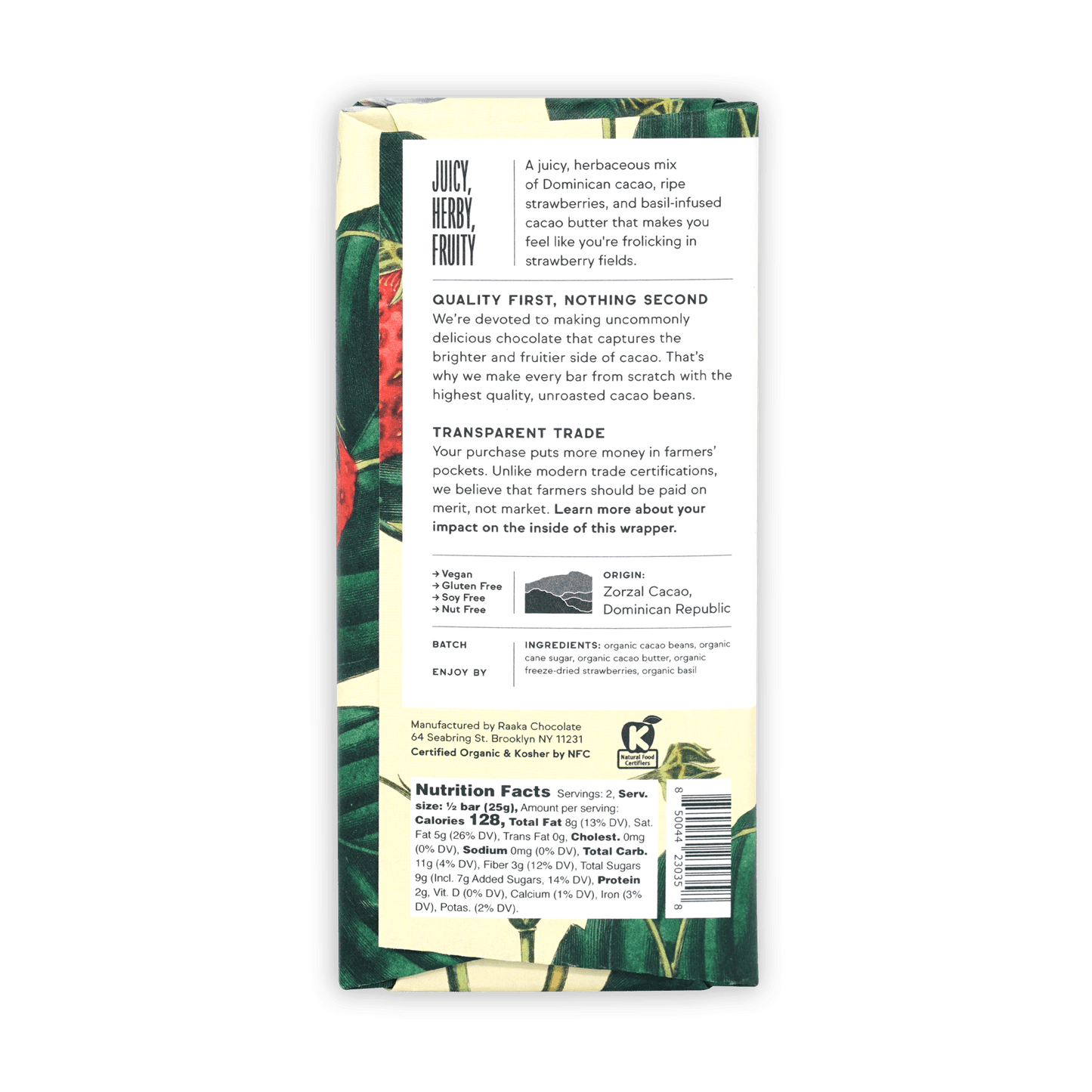 Raaka Strawberry Basil Chocolate 66% (Seasonal)