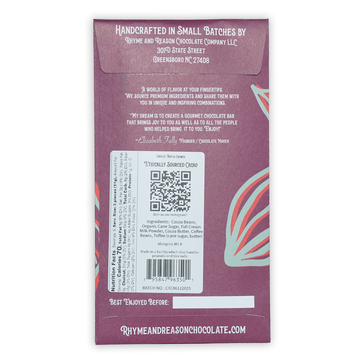 Rhyme and Reason Milk Coffee Toffee Crunch 42%