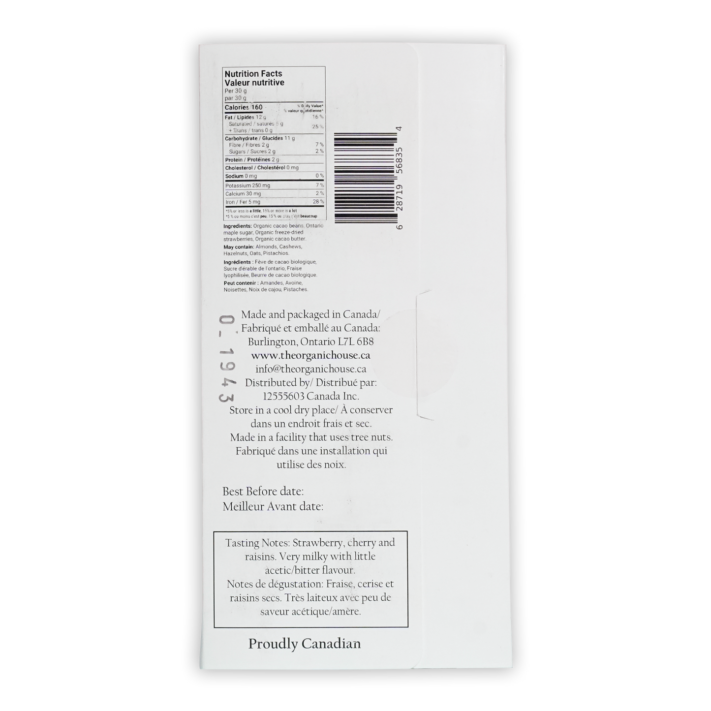 The Organic House Strawberry Dark Madagascar