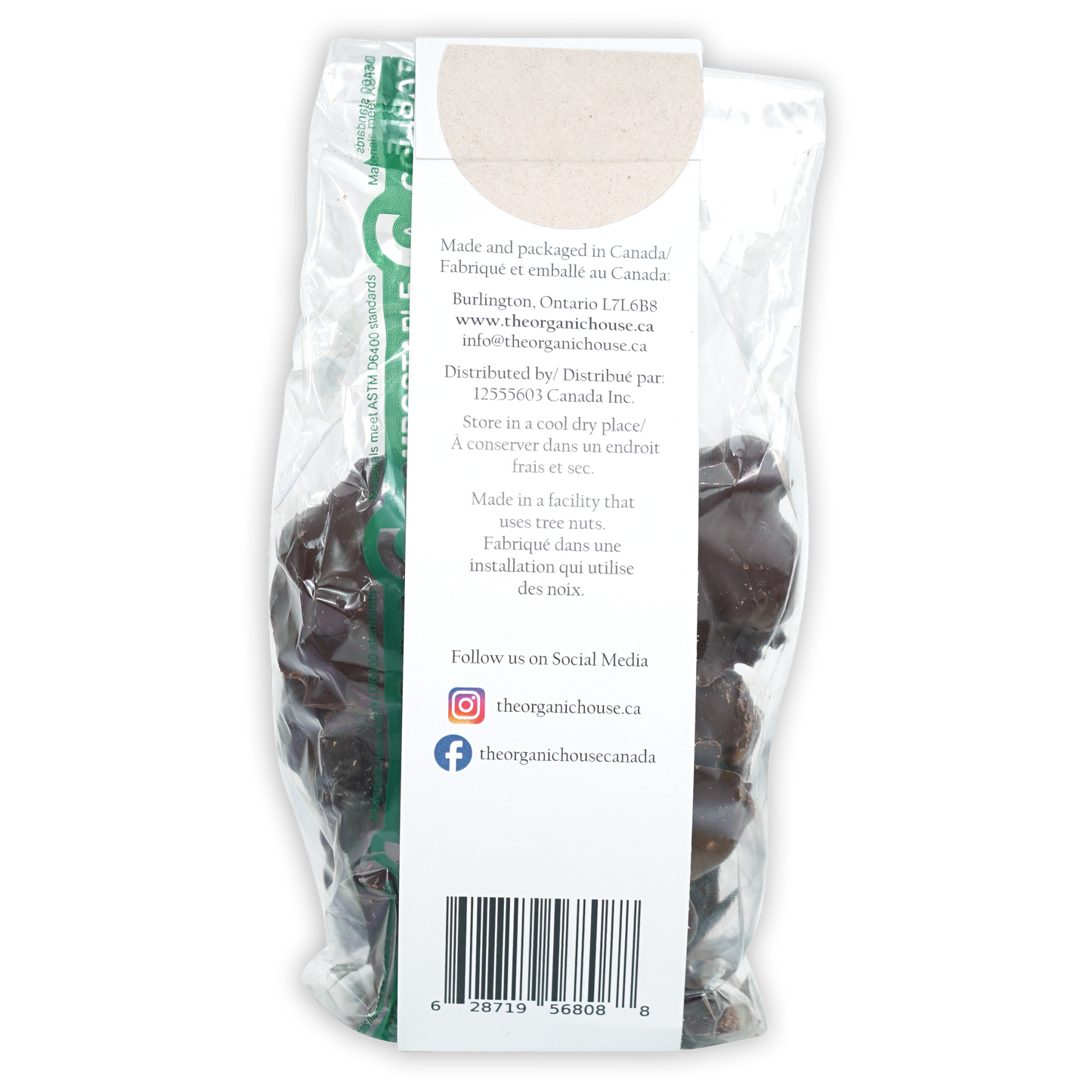 Organic House Vegan Chocolate Turtles: 1/2 lb bag of dark chocolate-covered tree nuts