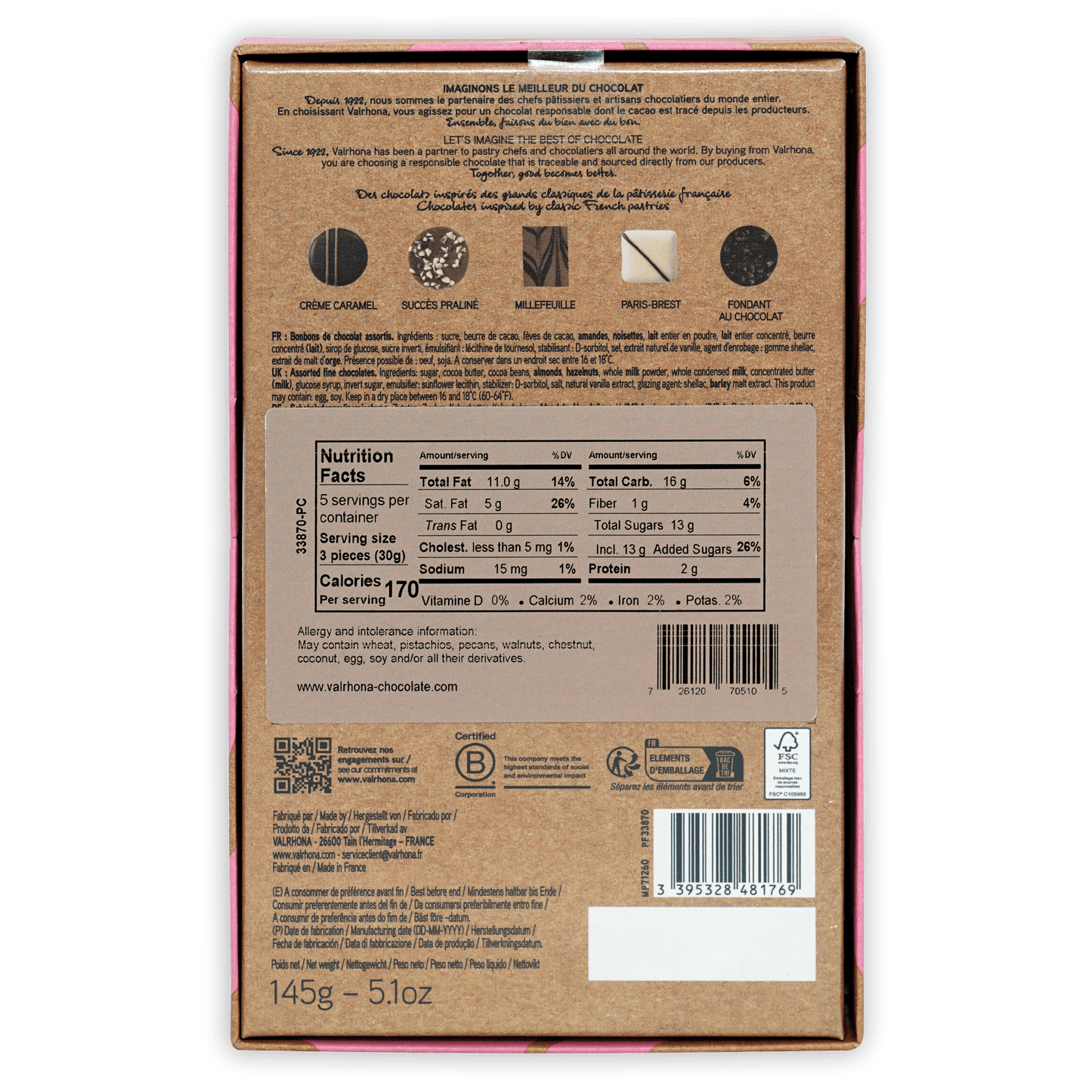 Valrhona Bonbons 15 Piece Chocolate Gift Box (Mixed)