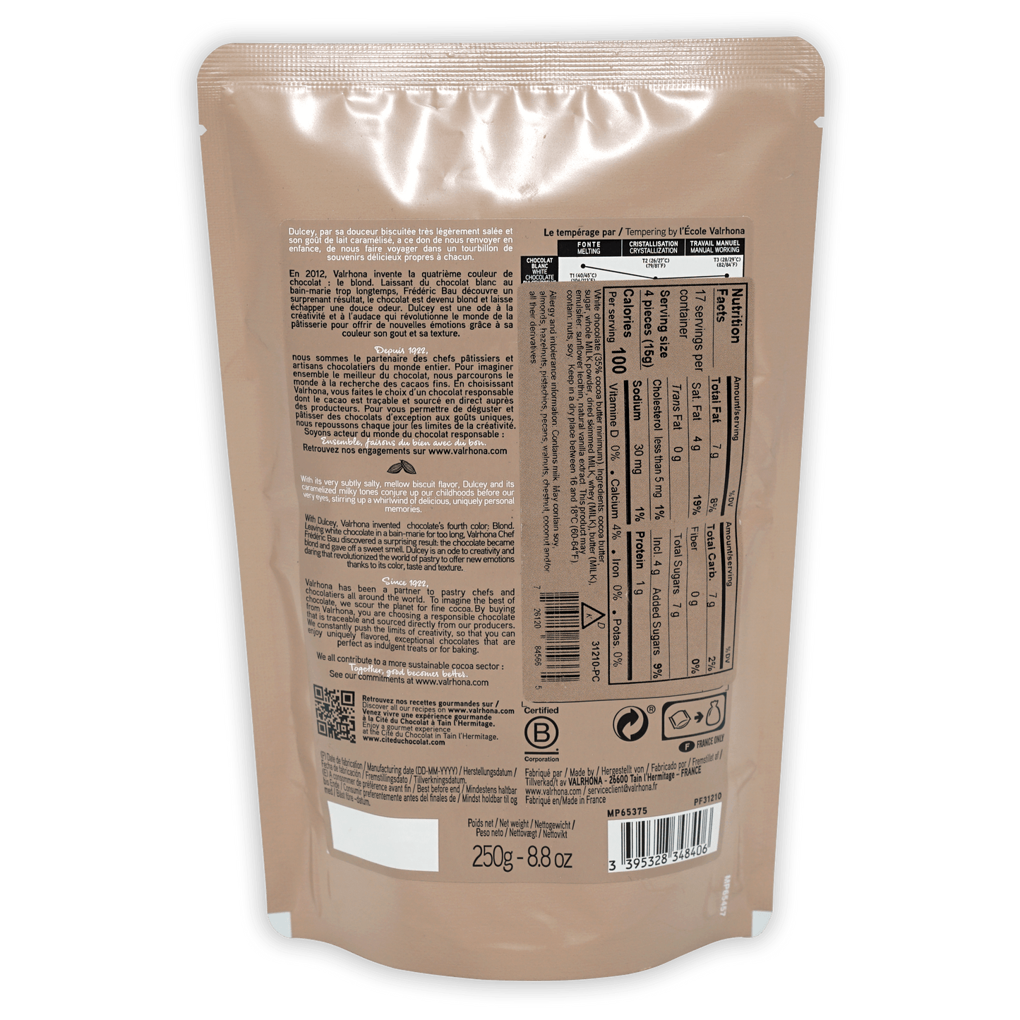 Valrhona Baking Feves Dulcey Blond Chocolate 35%