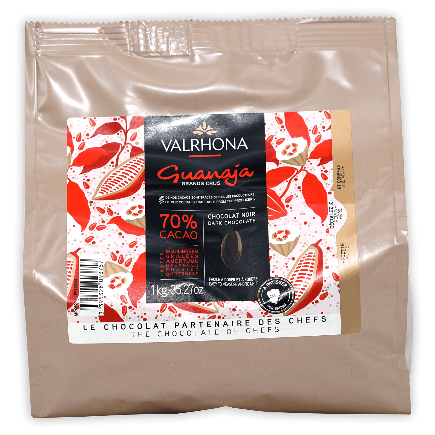 Valrhona Bulk Baking Feves Guanaja Dark Chocolate 70% (1 kg)