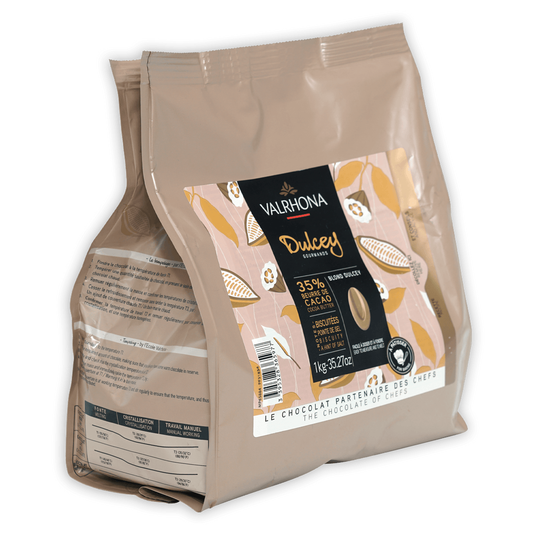Valrhona Bulk Baking Feves Dulcey Blond Chocolate 35% (1kg)