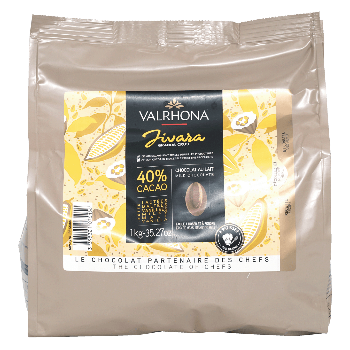 Valrhona Bulk Baking Feves Jivara Milk Chocolate 40% (1kg)