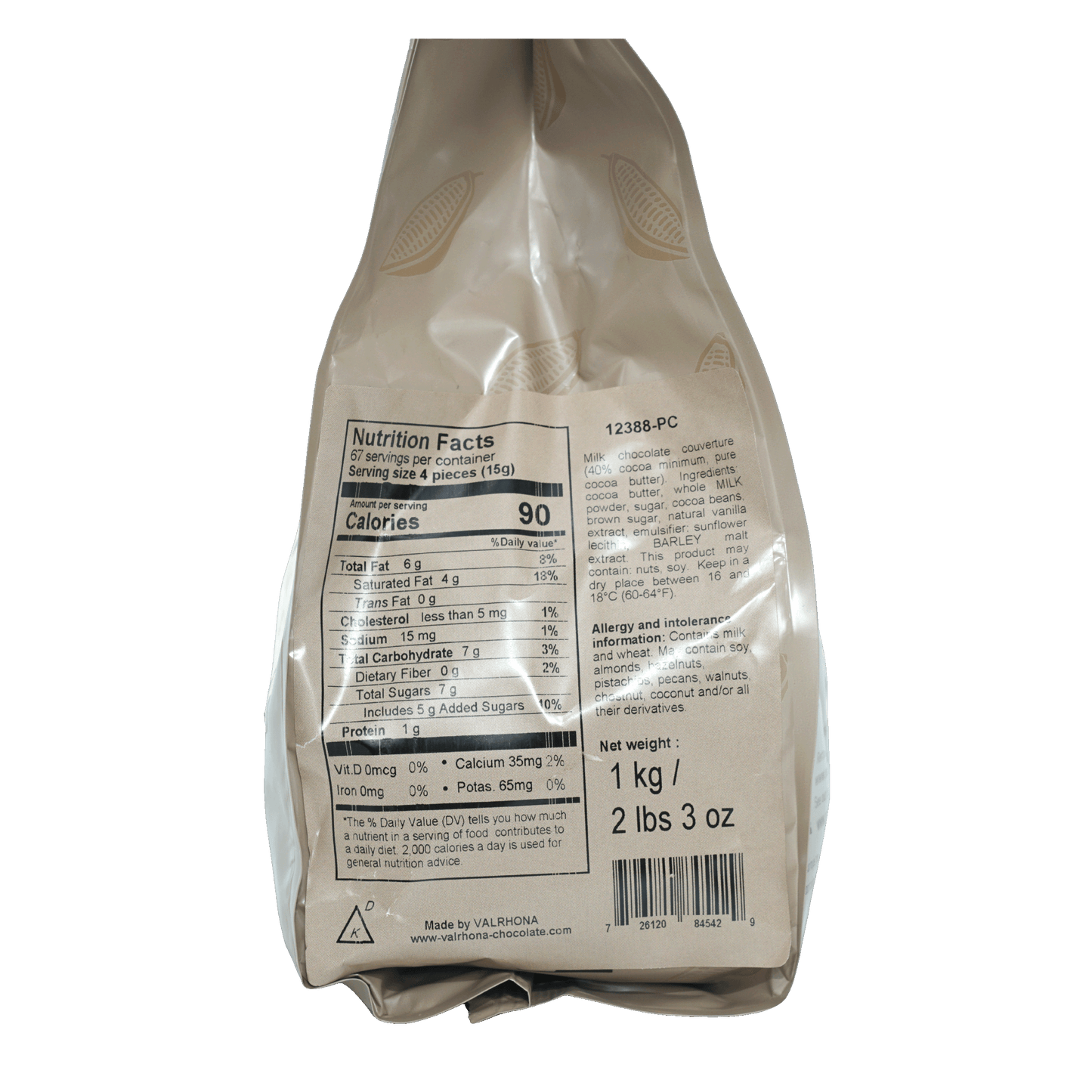 Valrhona Jivara 40% milk chocolate feves bulk 1kg bag
