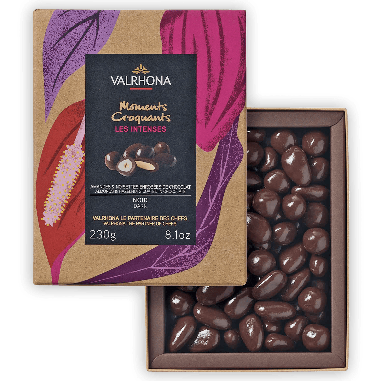 Valrhona Dark Chocolate Coated Almonds & Hazelnuts Gift Box 55%