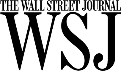 Black and white ’wsj’ logo with bold, stylized lettering.