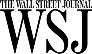 Black and white ’wsj’ logo with bold, stylized lettering.