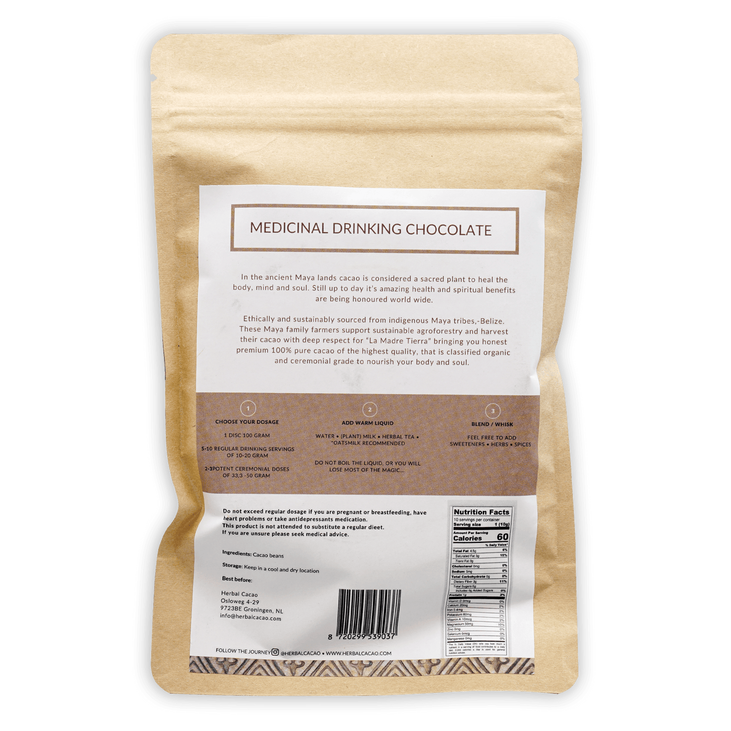 Herbal Cacao Ceremonial Cacao Natural 100%