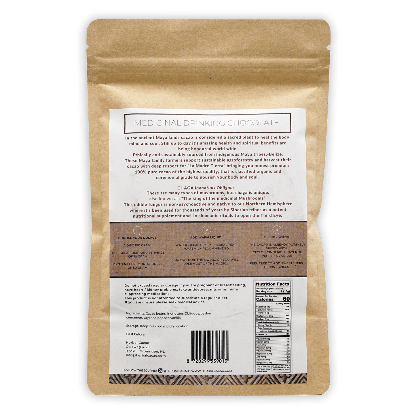 Herbal Cacao Ceremonial Cacao w/ Chaga