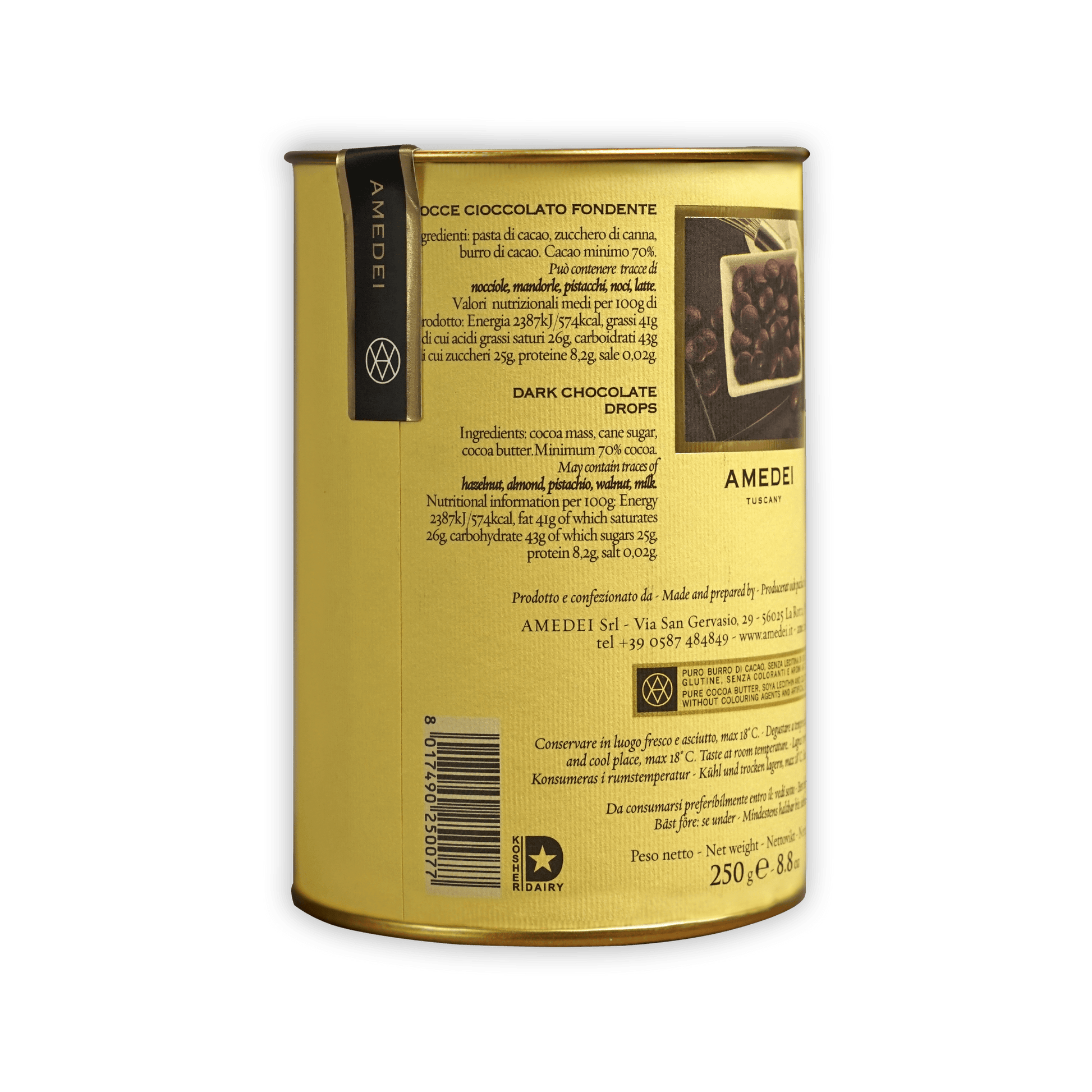 Amedei Gocce Toscano Black (Dark Chocolate) Chips 70%