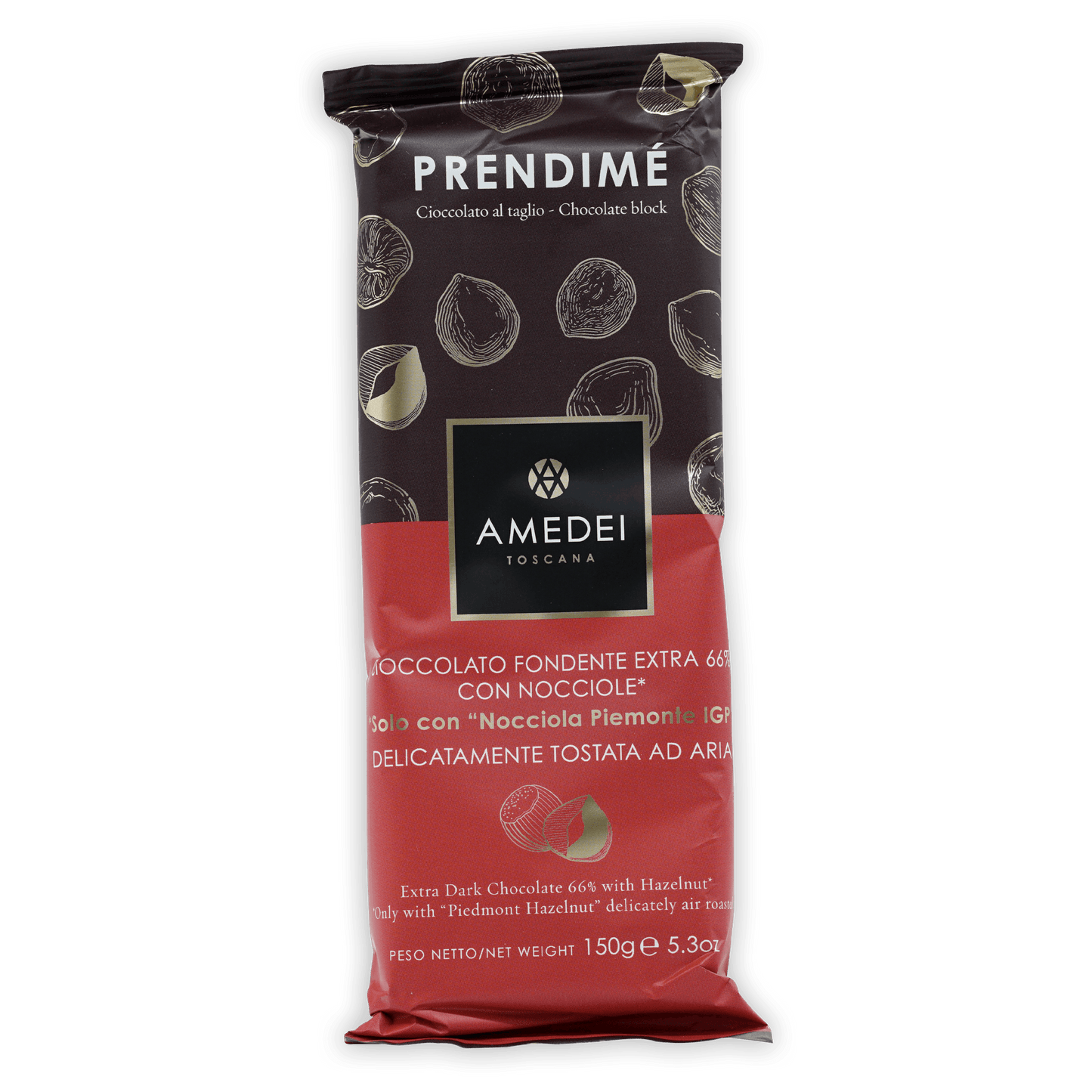 Amedei Prendimé Dark Chocolate w/ Hazelnuts 66% 150g