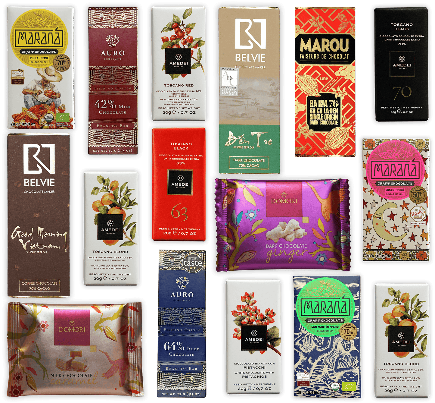 Bar & Cocoa Mini Bar with Marana, Auro, and Belvie chocolate bars