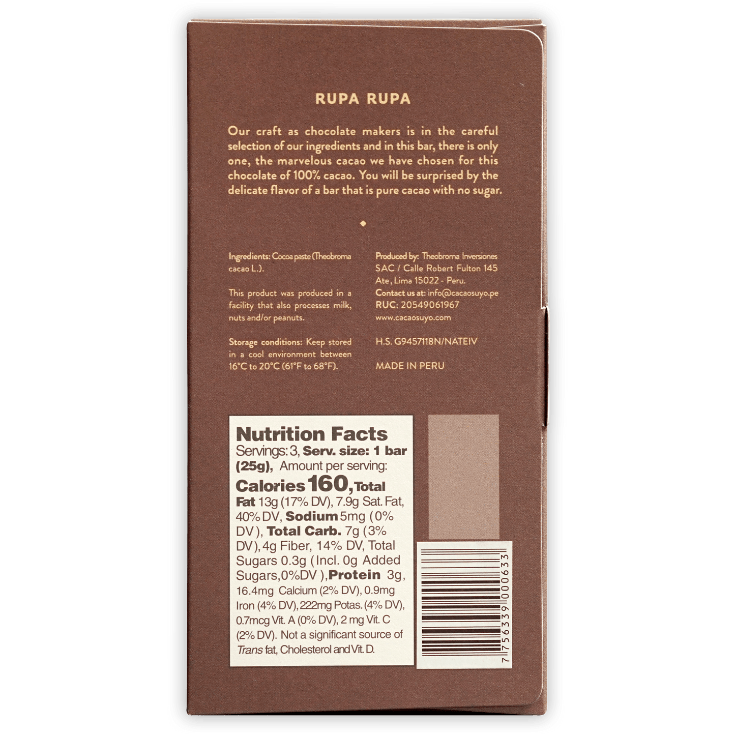 Cacaosuyo Rupa Rupa 100%