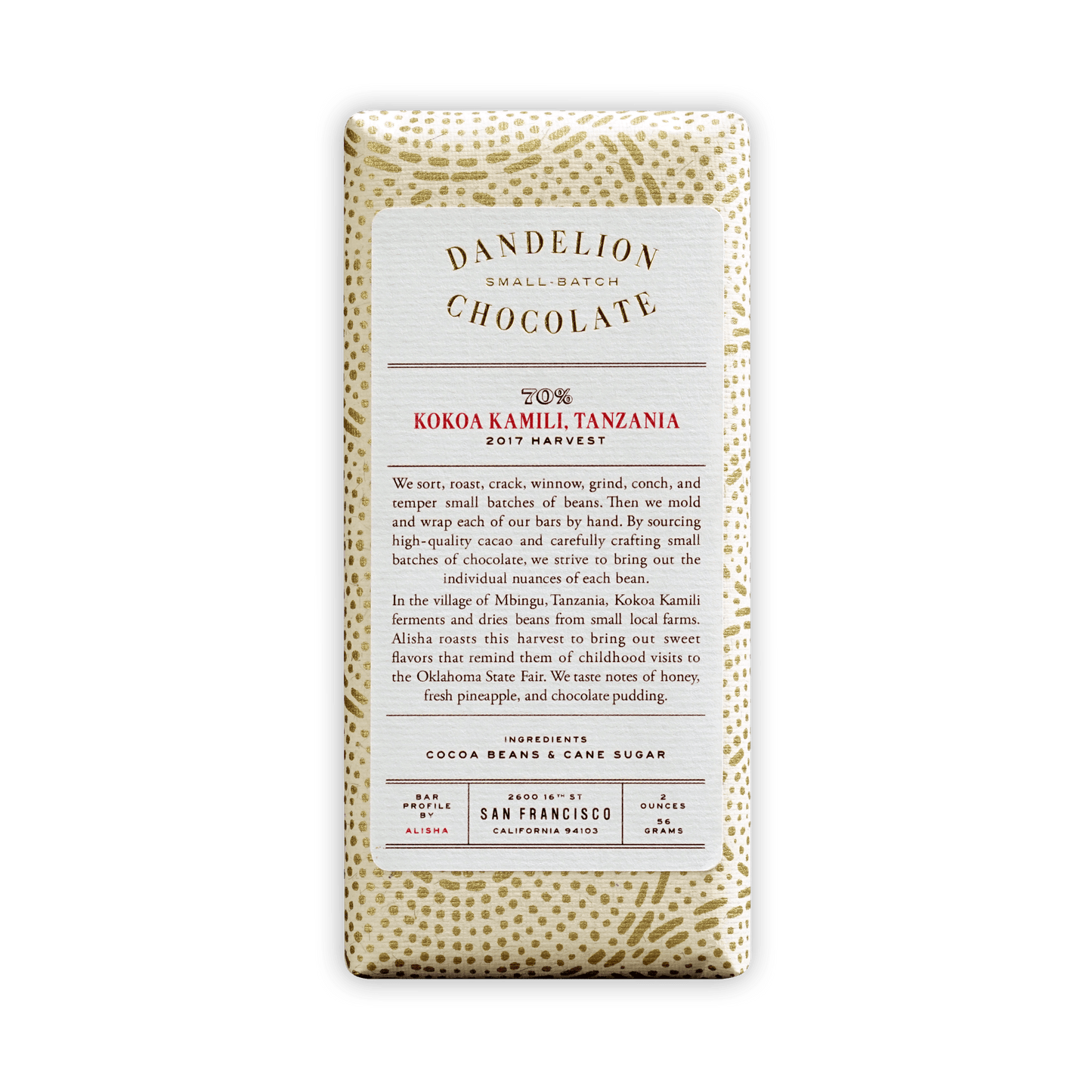 Dandelion Kokoa Kamili Tanzania 70%