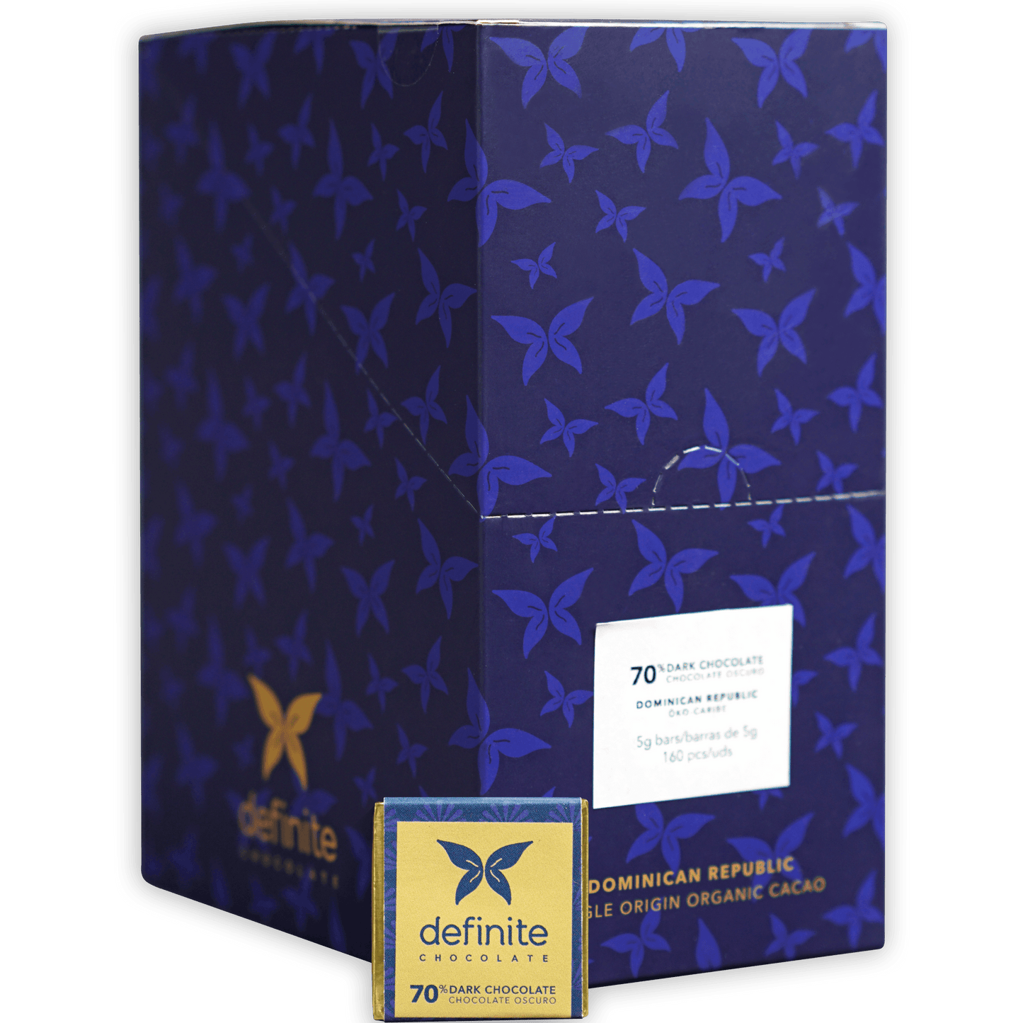 Definite Chocolate 70% dark chocolate Napolitans mini squares box