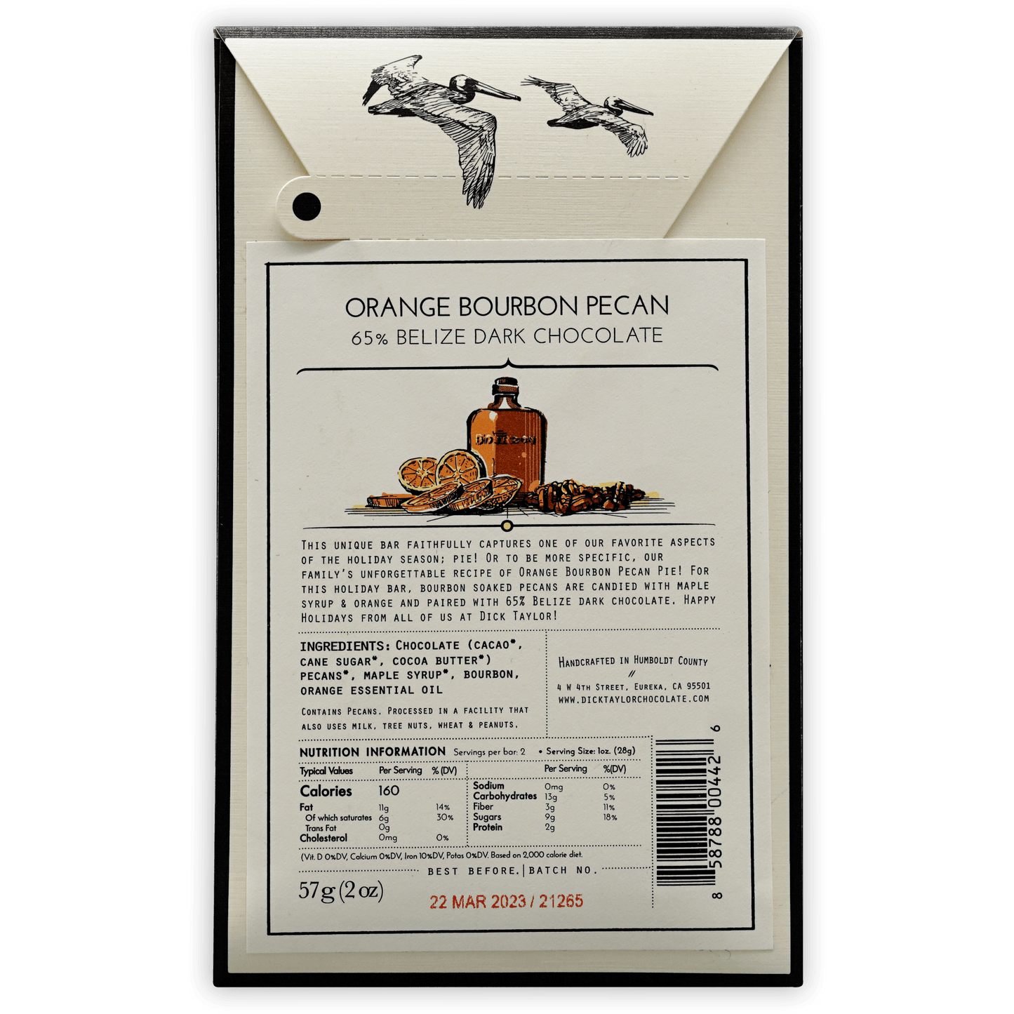 Dick Taylor Orange Bourbon Pecan 65% (Seasonal)