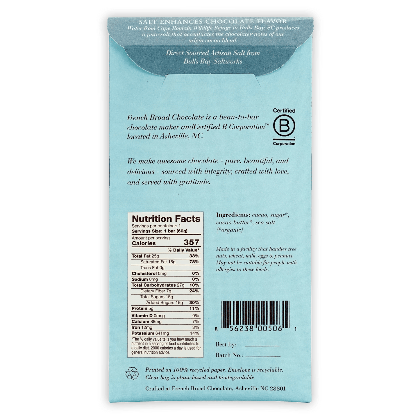 French Broad Sea Salt Chocolate 75%