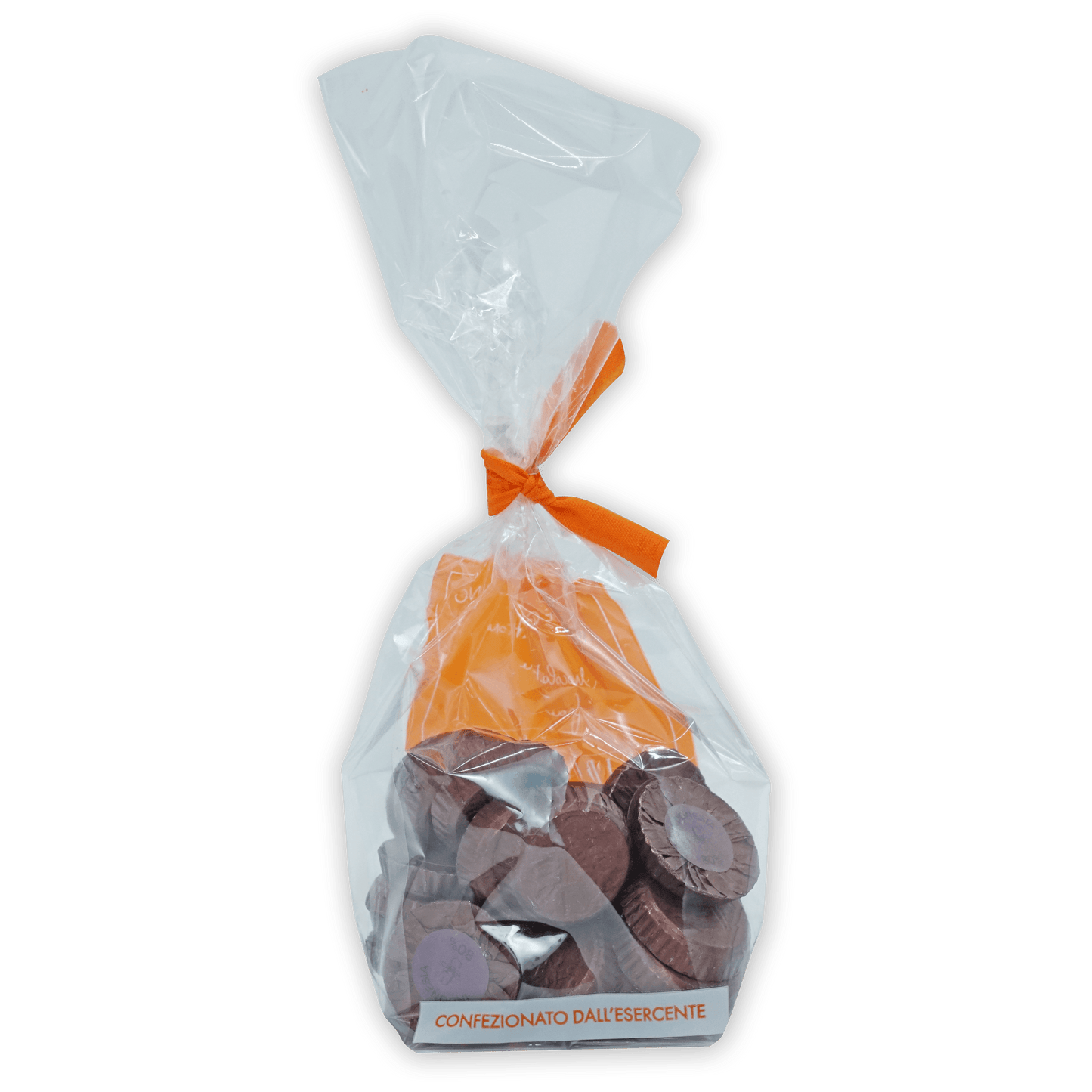 Guido Gobino 80% chocolate disks in Indonesia pack, 25 pcs bag with orange ribbon