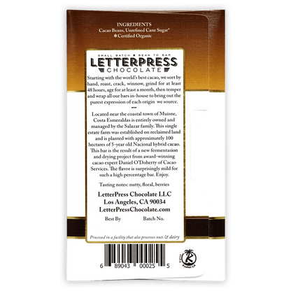 LetterPress Esmeraldas, Ecuador 85%