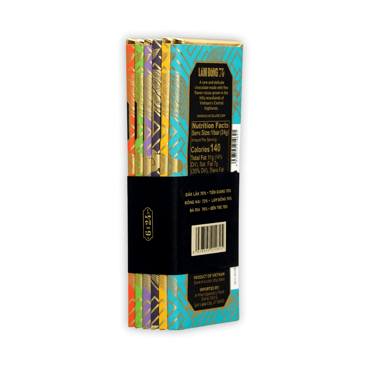 Marou Mini Bar Gift Set with Lam Dong 72% vibrant chocolate bar