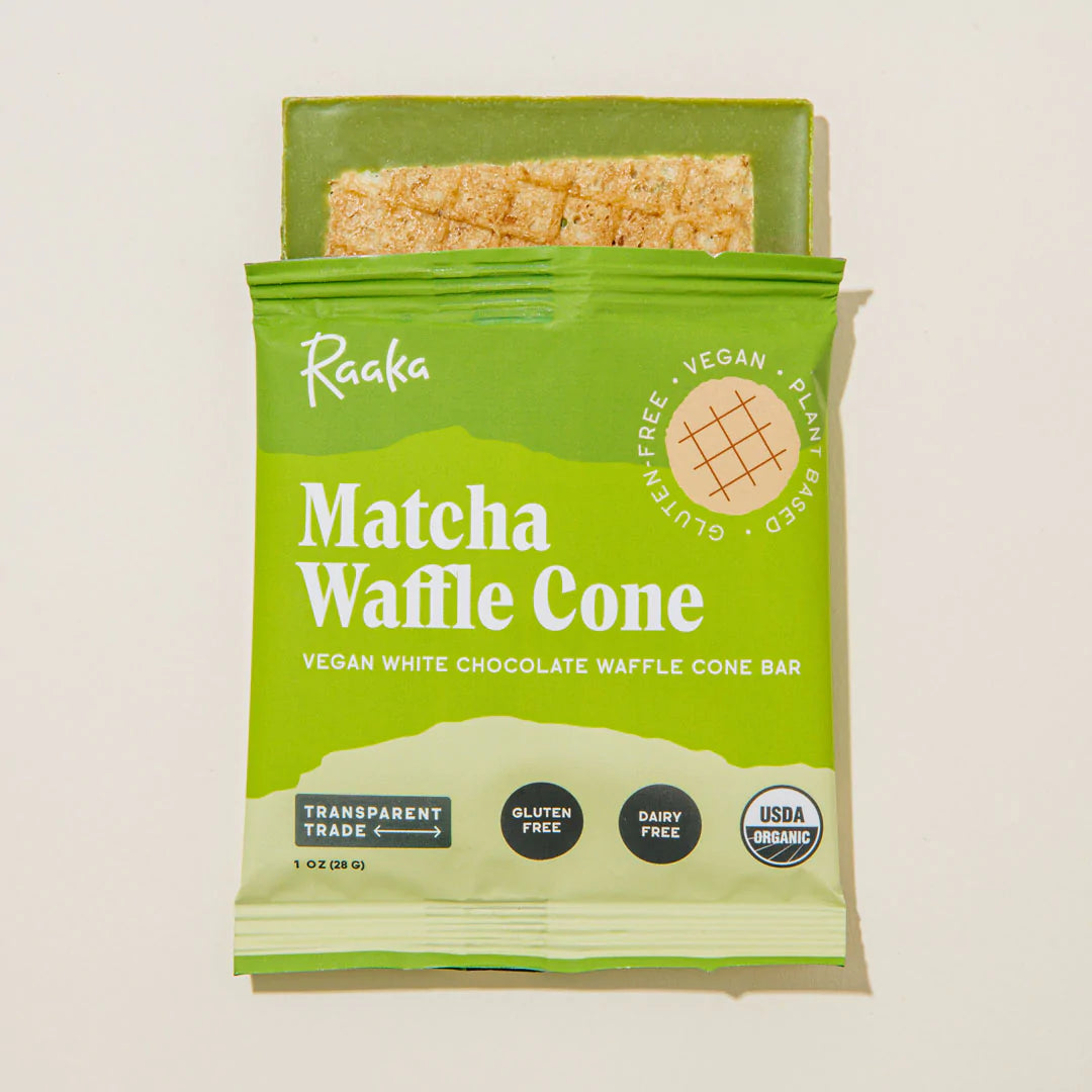 Raaka Matcha Waffle Cone 40%